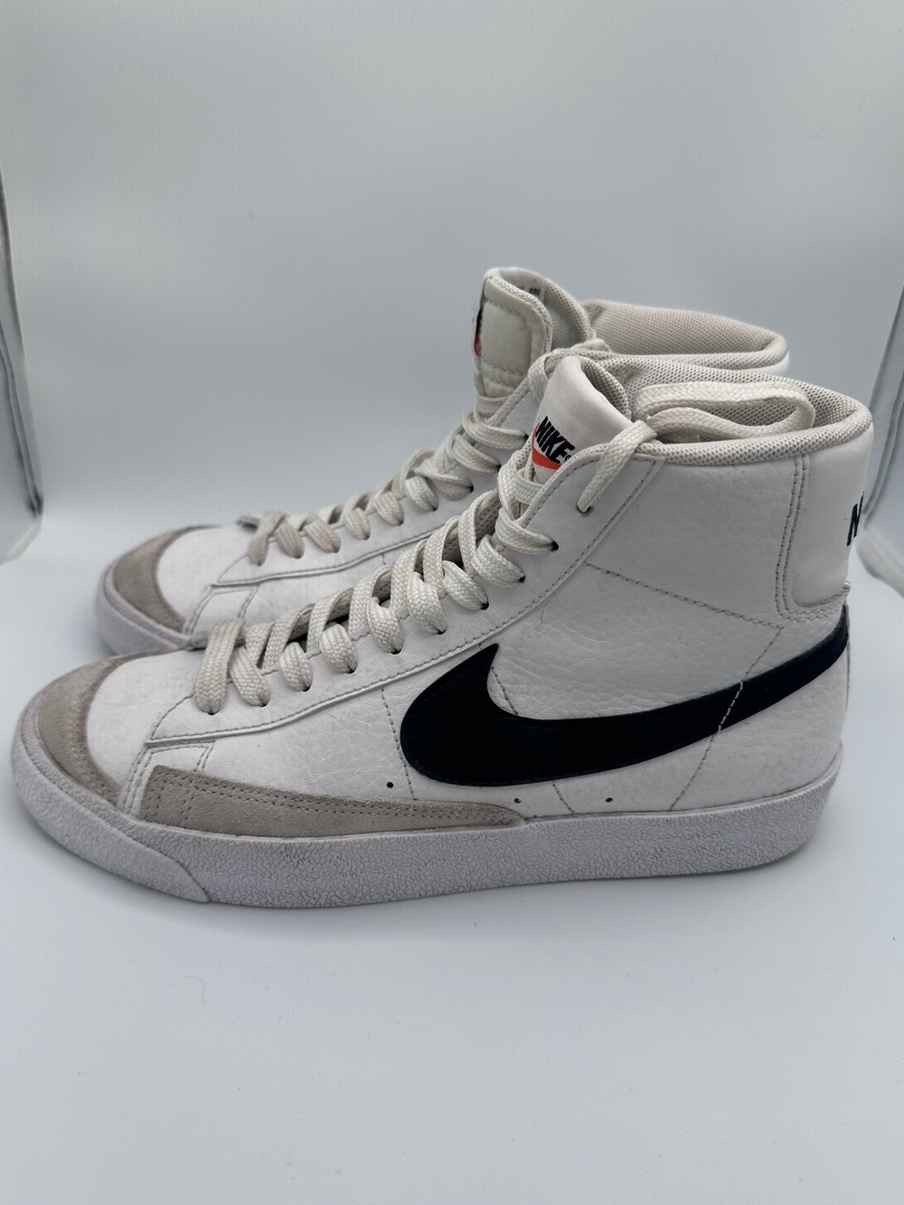 Nike Blazers Mid ’77  — White with Black Swoosh Great Bottoms Athlete